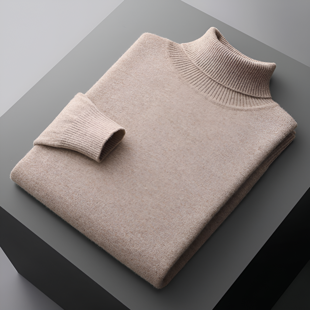 Men's Fine Wool Turtleneck Sweater