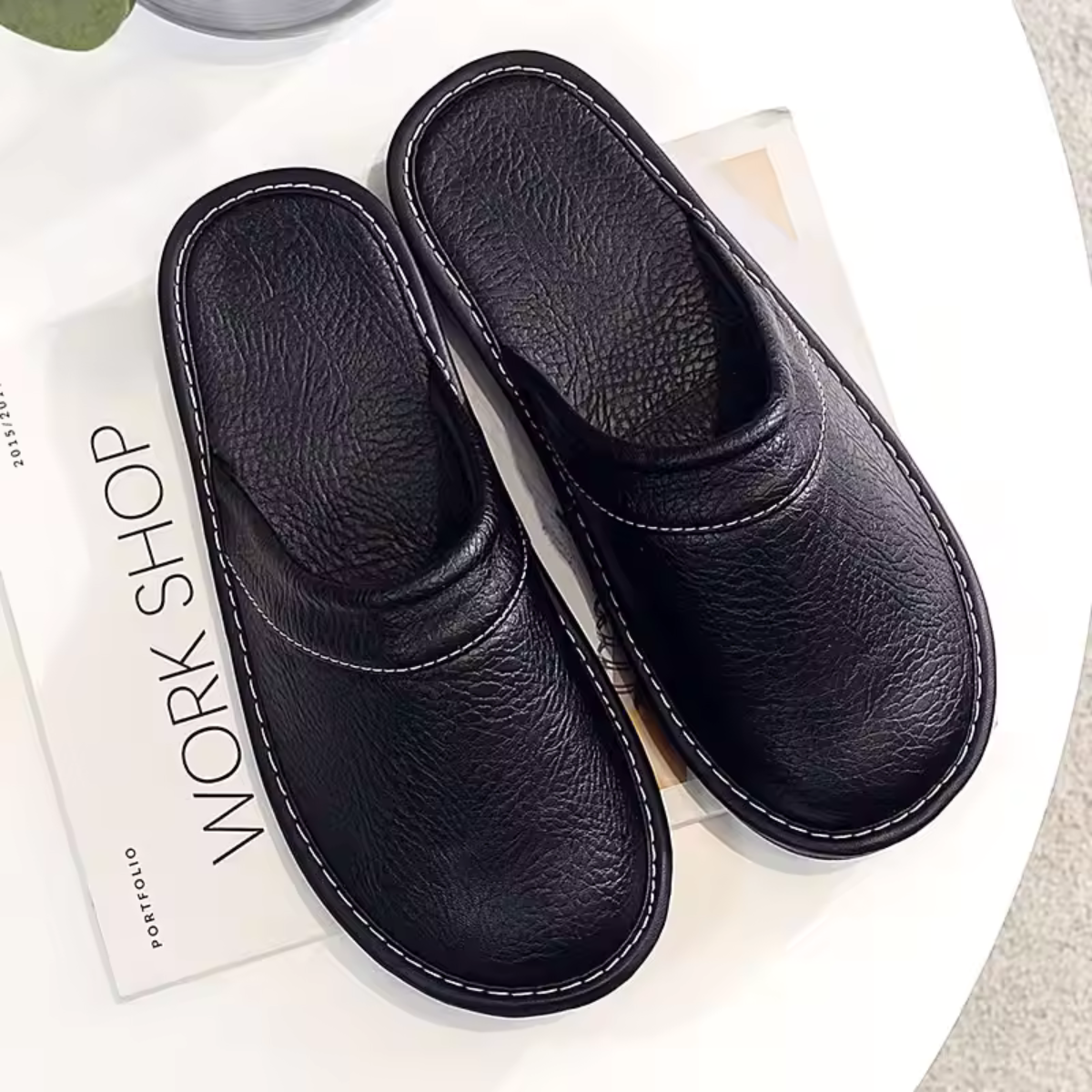 Men's Leather Slip On Clogs Shoes