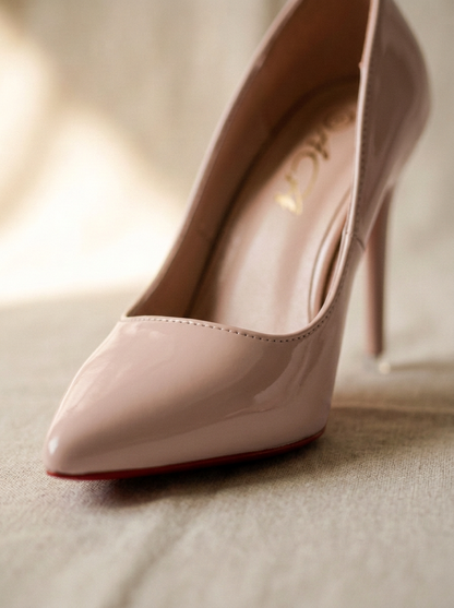Women's Pointed Toe Stiletto Pumps Glossy High Heel