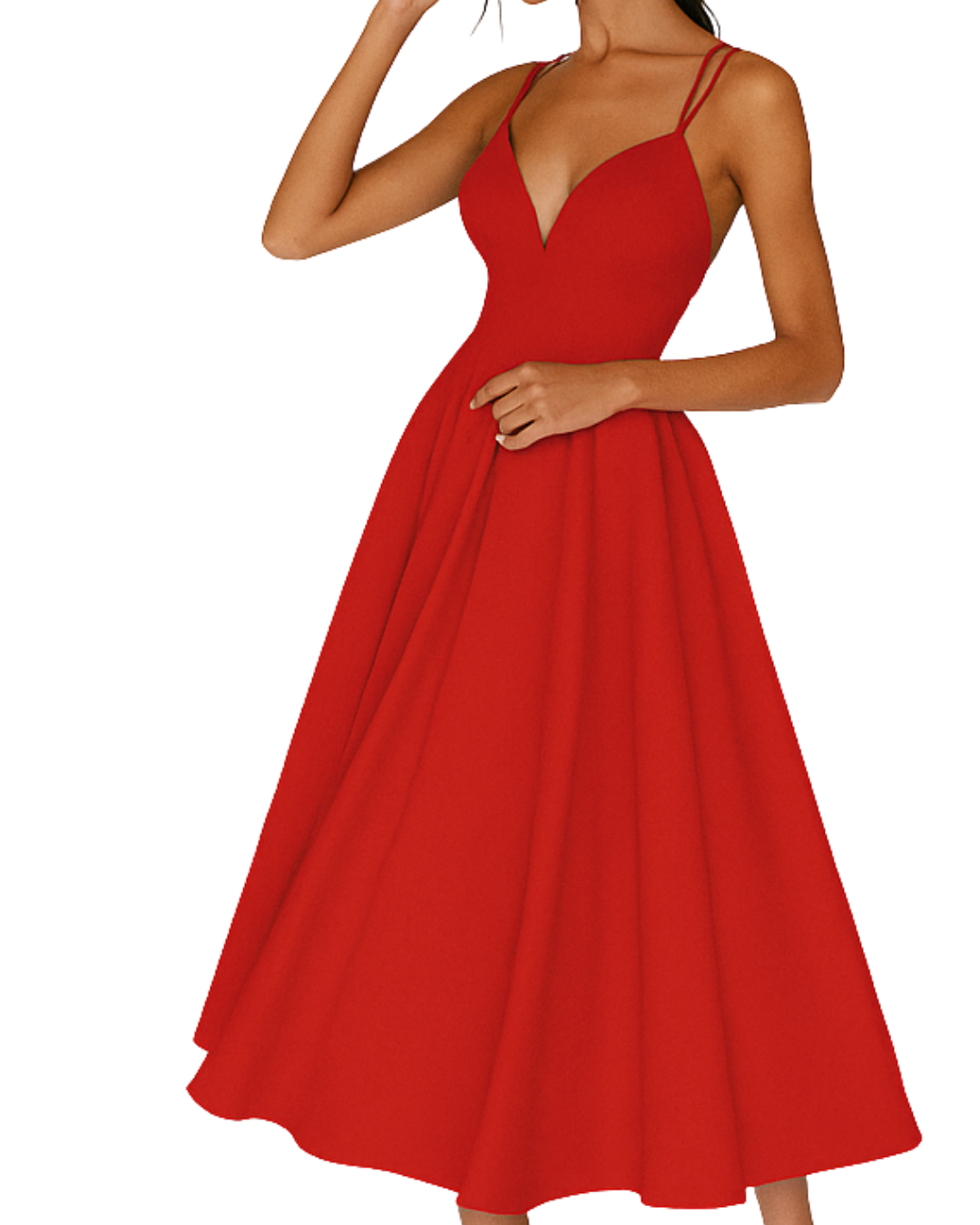 Elegant Ladies Strappy Mid Length Party Dress