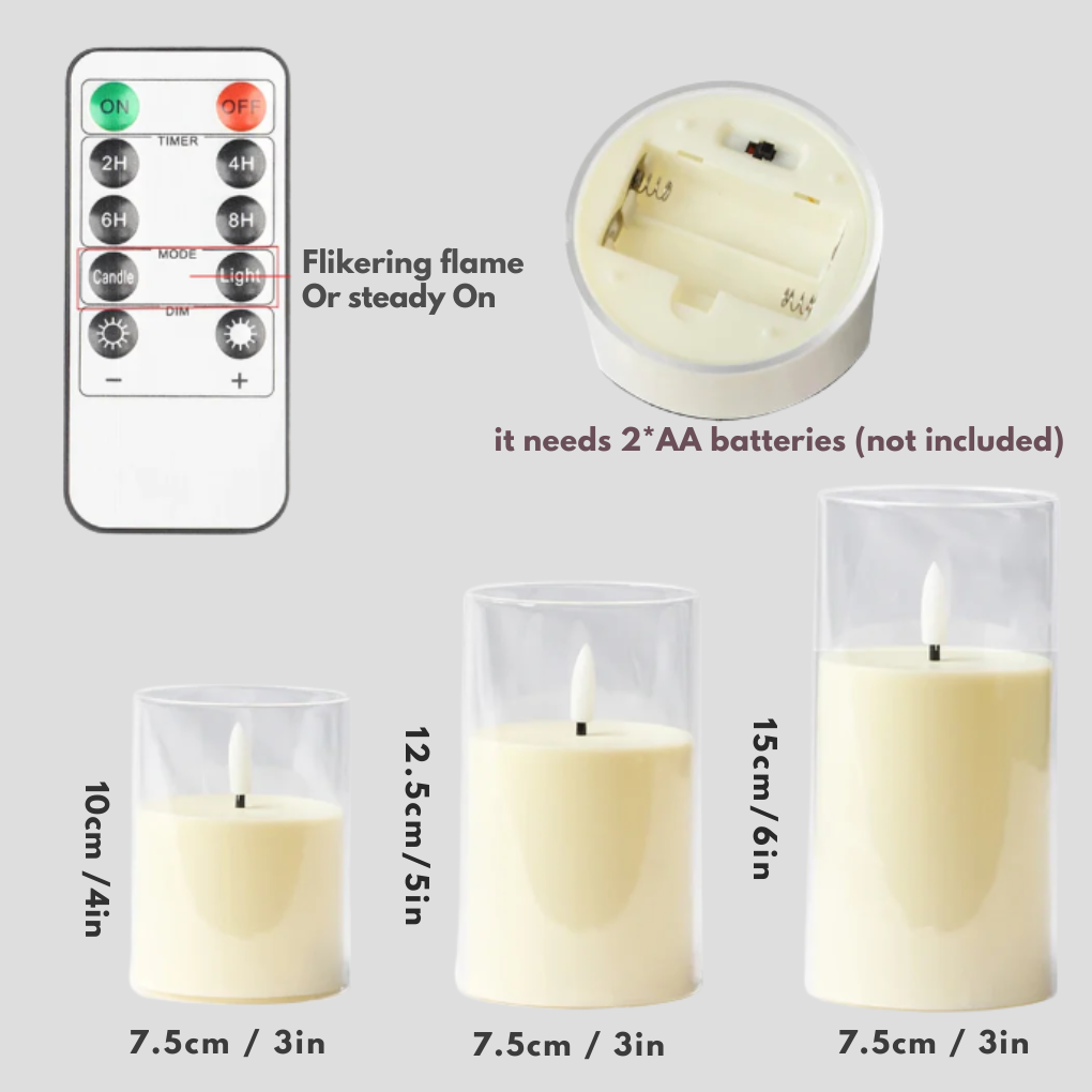 Led Candle 3 Piece Set - VibreMode
