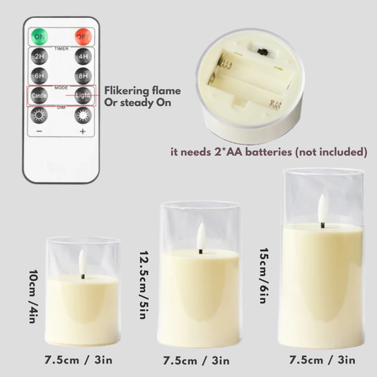 Led Candle 3 Piece Set - VibreMode