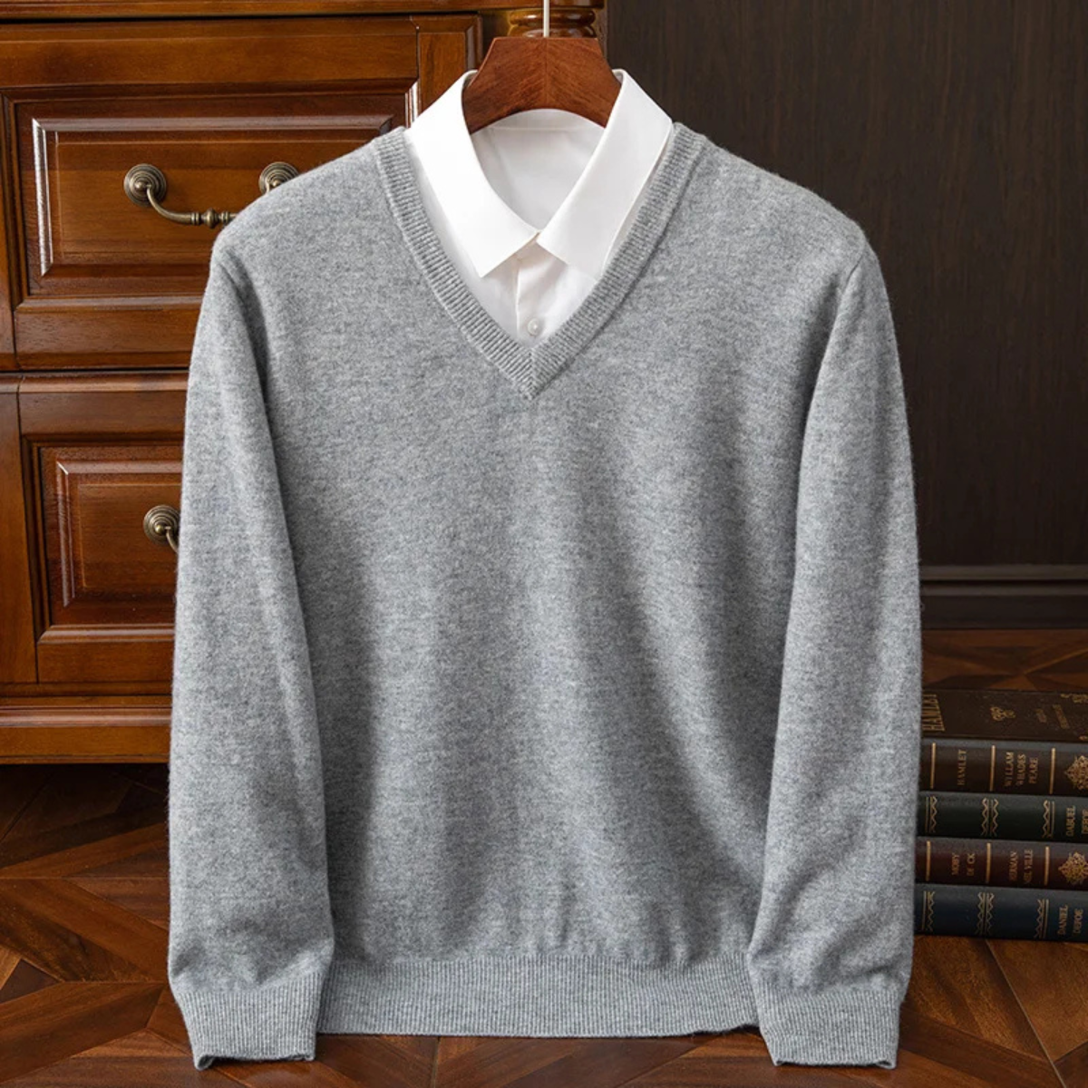 Men's Soft Knit V Neck Sweater