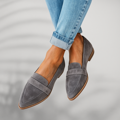 Women's Pointed Loafers Strap Detail