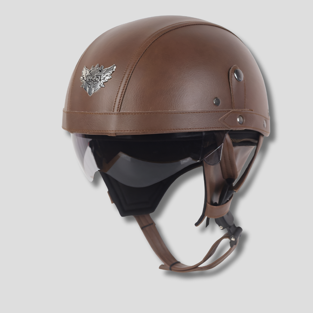 Motorcycle Helmet Retractable Visor Vintage Style