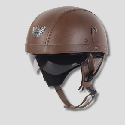 Motorcycle Helmet Retractable Visor Vintage Style