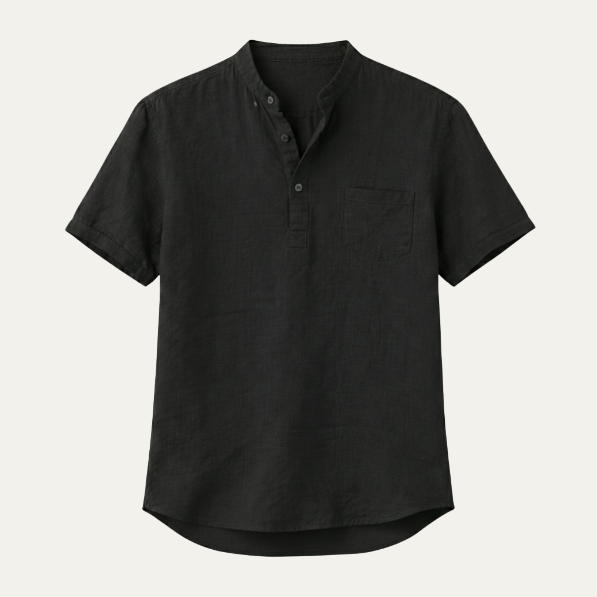Men's Cotton Linen Henley Shirt Lightweight