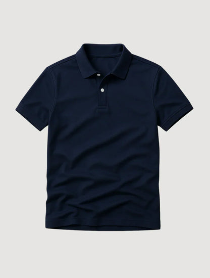 Men's Navy Blue Polo Shirt Cotton Classic Fit