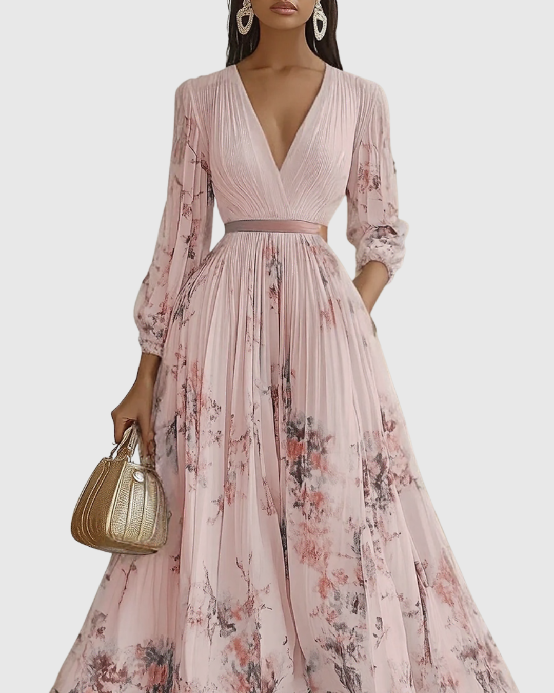 Elegant Floral Sleeveless Midi Dress for Women