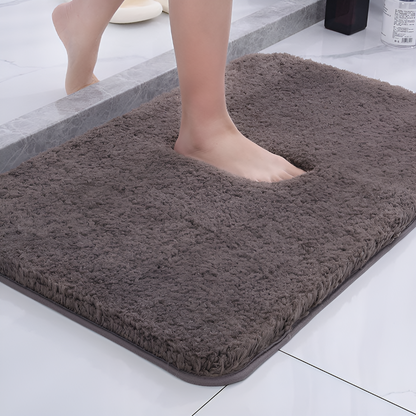 Soft Bathroom Mat Plush Anti Slip Gray