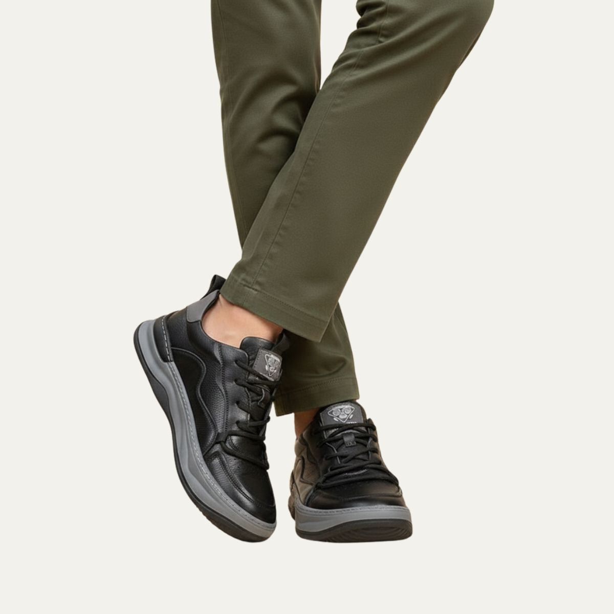 Men's Leather Sneakers Modern Casual Brown