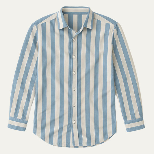 Men's Linen Stripe Shirt - VibreMode