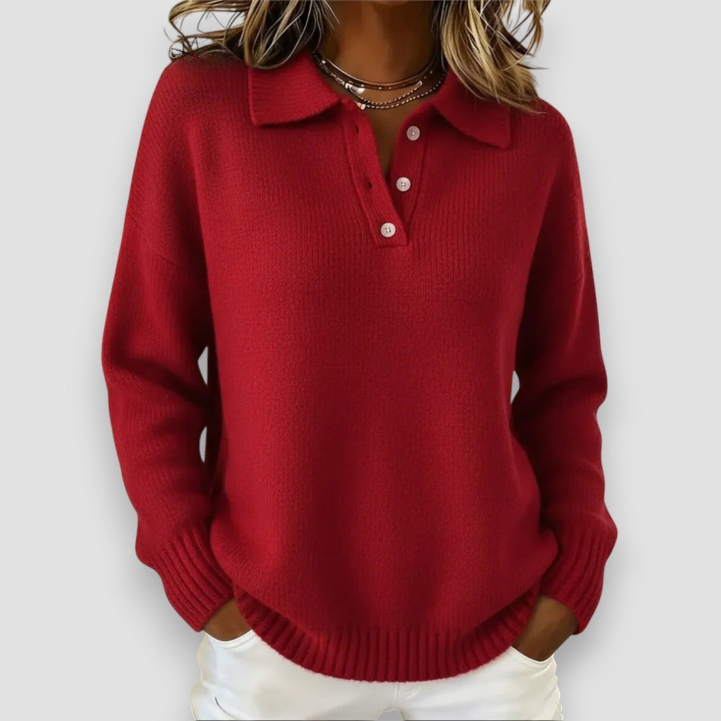 Classic Fit Polo Sweater