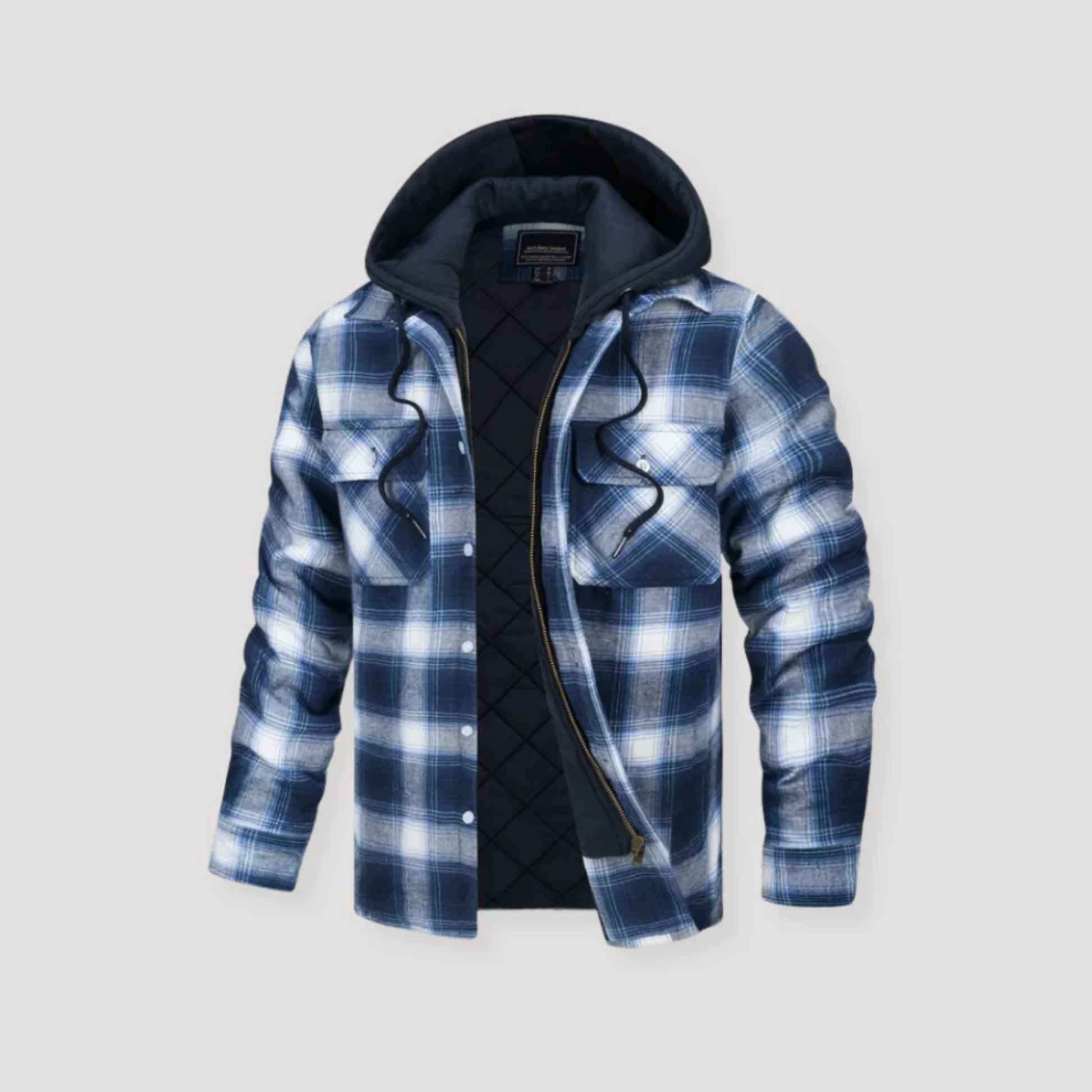 Warm Plaid Hooded Flannel Jacket - VibreMode