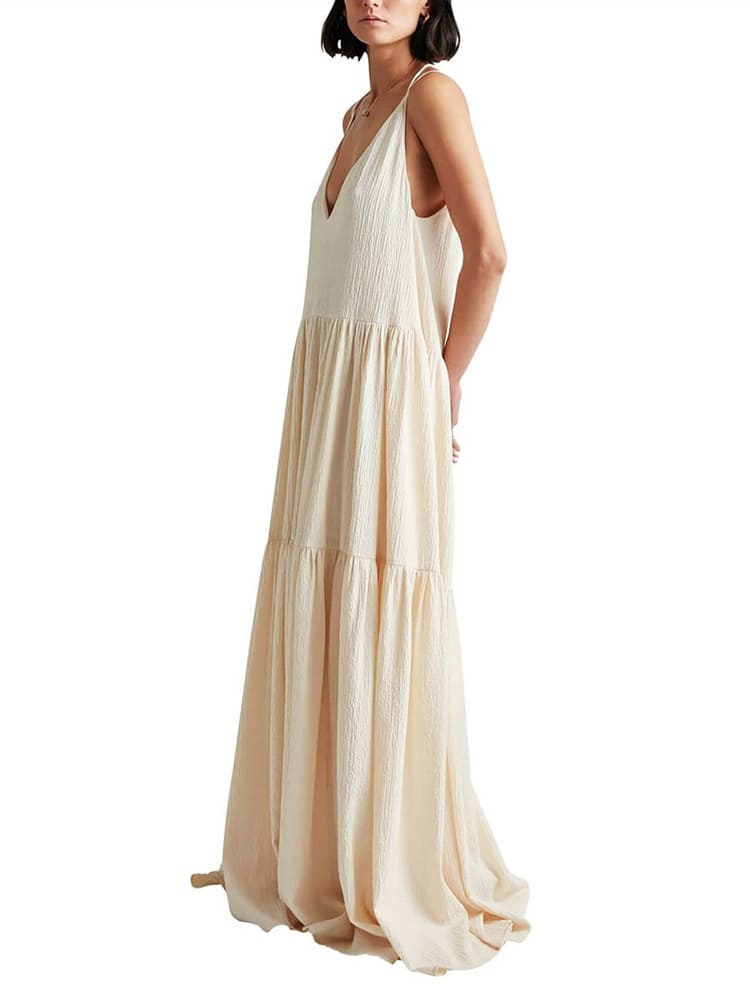 Strapless Floor Length Summer Dress