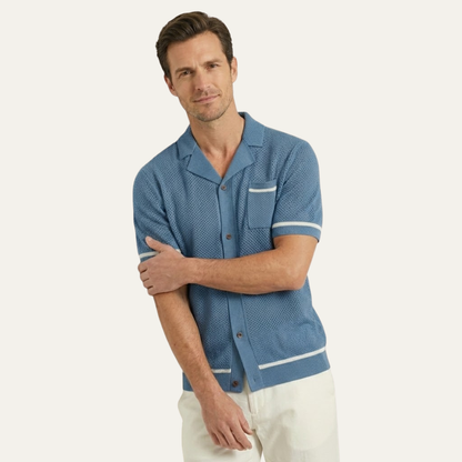 Men's Breathable Knitted Polo Shirt