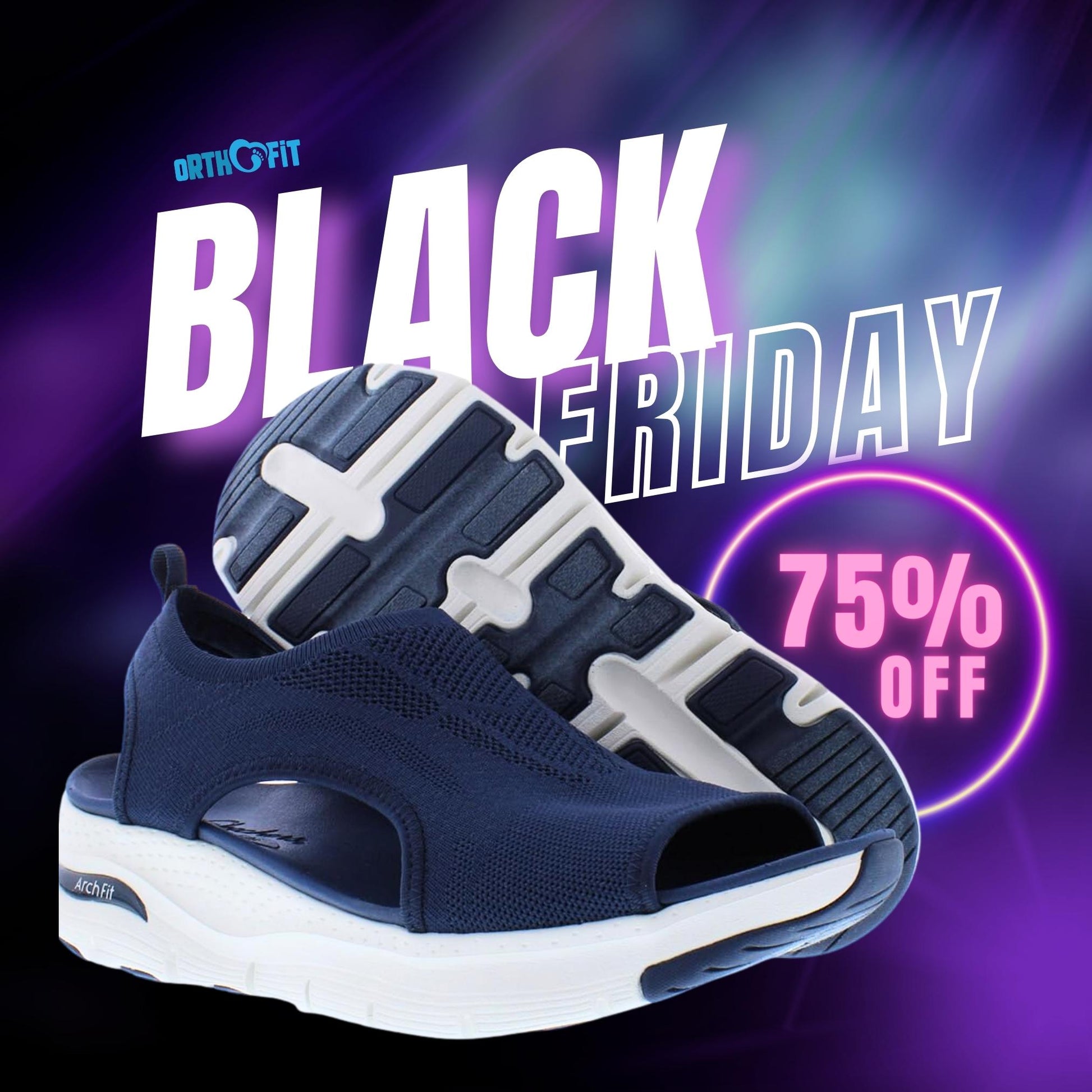 Ortho Sport Sandals Black - VibreMode
