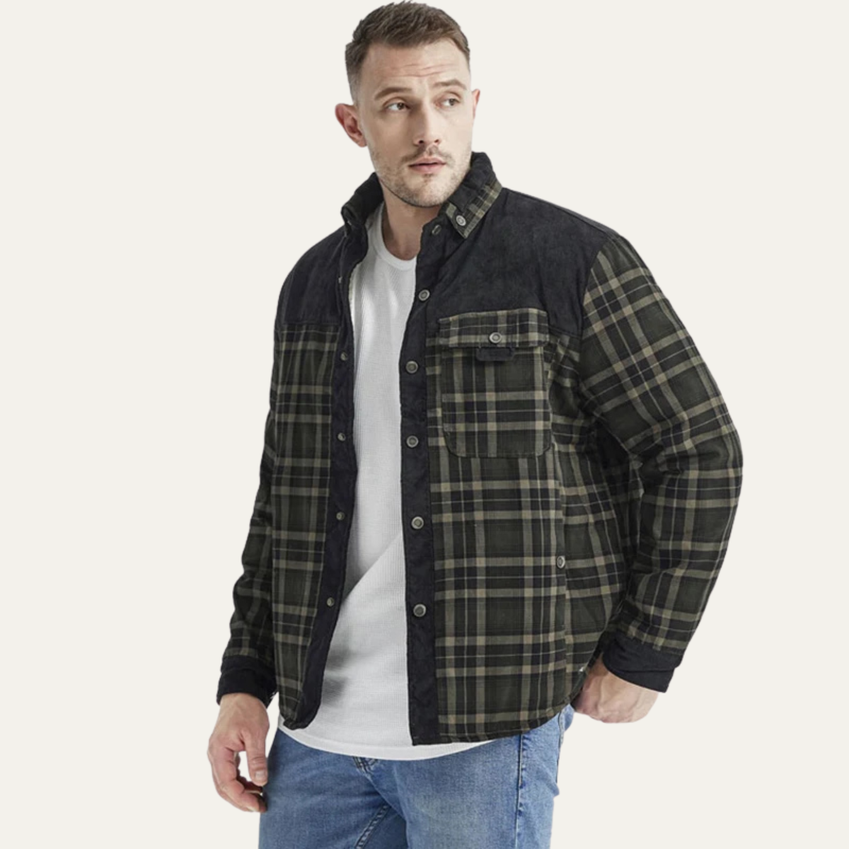 Men's Fleece Lined Flannel Jacket Plaid