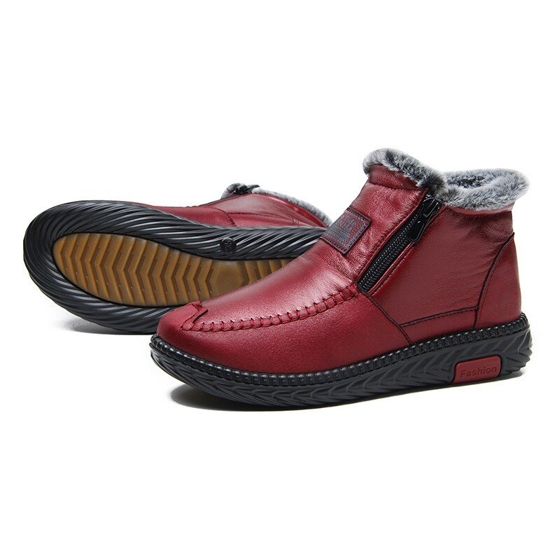 VibreMode Women's Leather Winter Boots Non-Slip