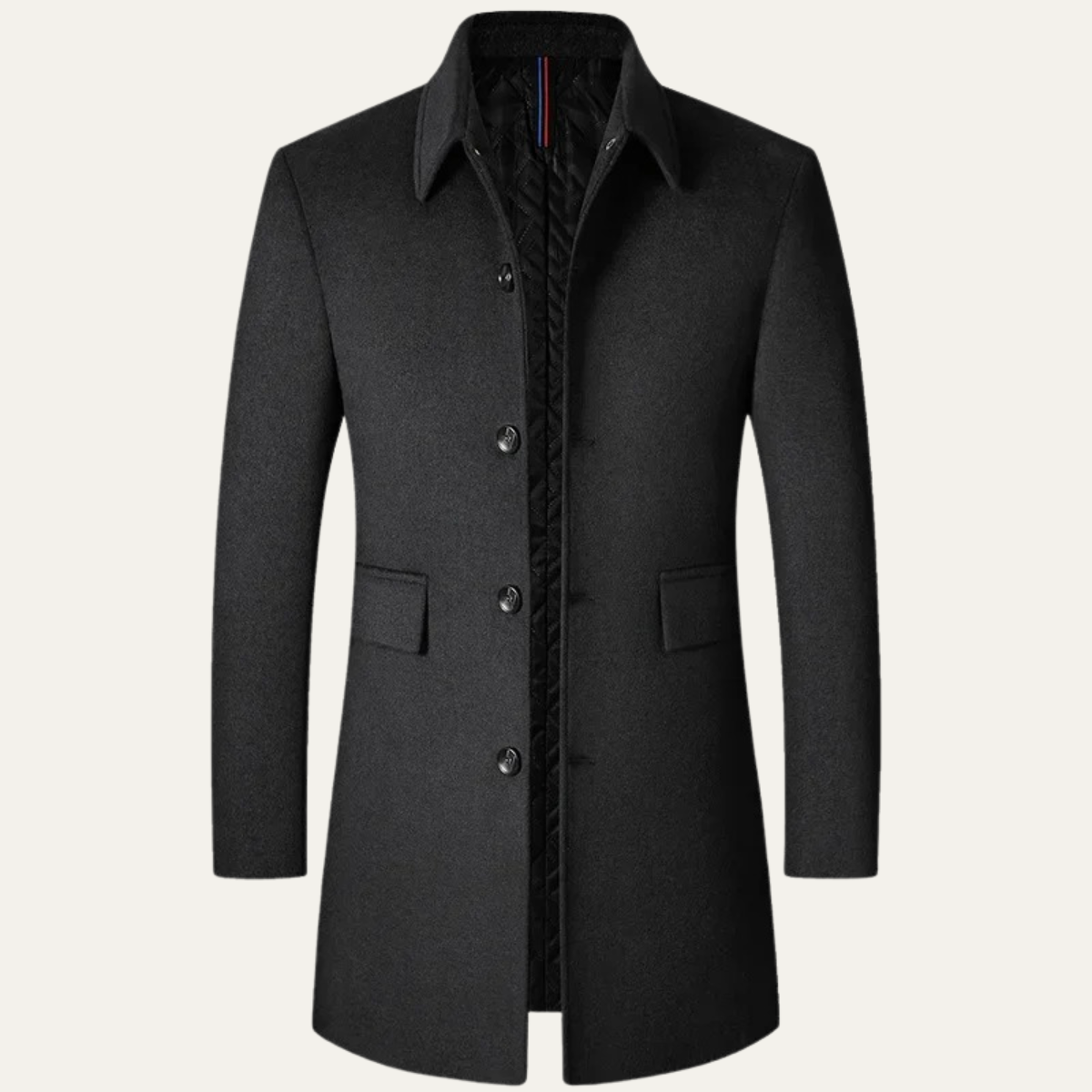 Alderney Men's Wool Blend Long Coat Warm