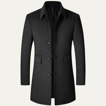 Alderney Men's Wool Blend Long Coat Warm