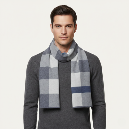 Men's Classic Plaid Scarf Wool Knit