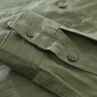 Men's Linen Casual Summer Shirt Green