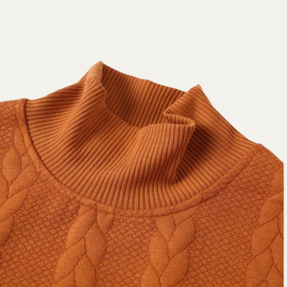 Men's Cable Knit Turtleneck Sweater Warm Ribbed