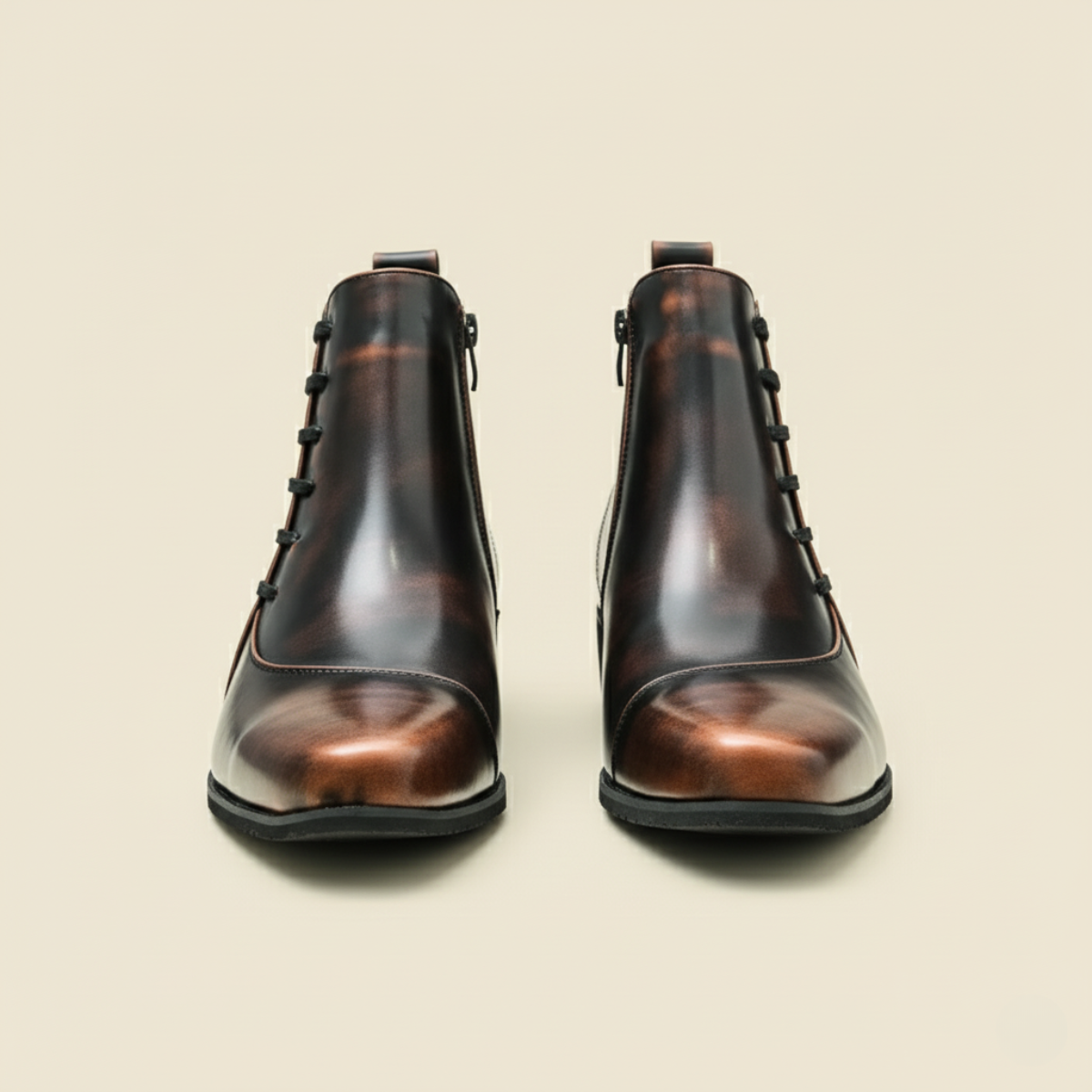 Men's Leather Chelsea Boots Polished Black