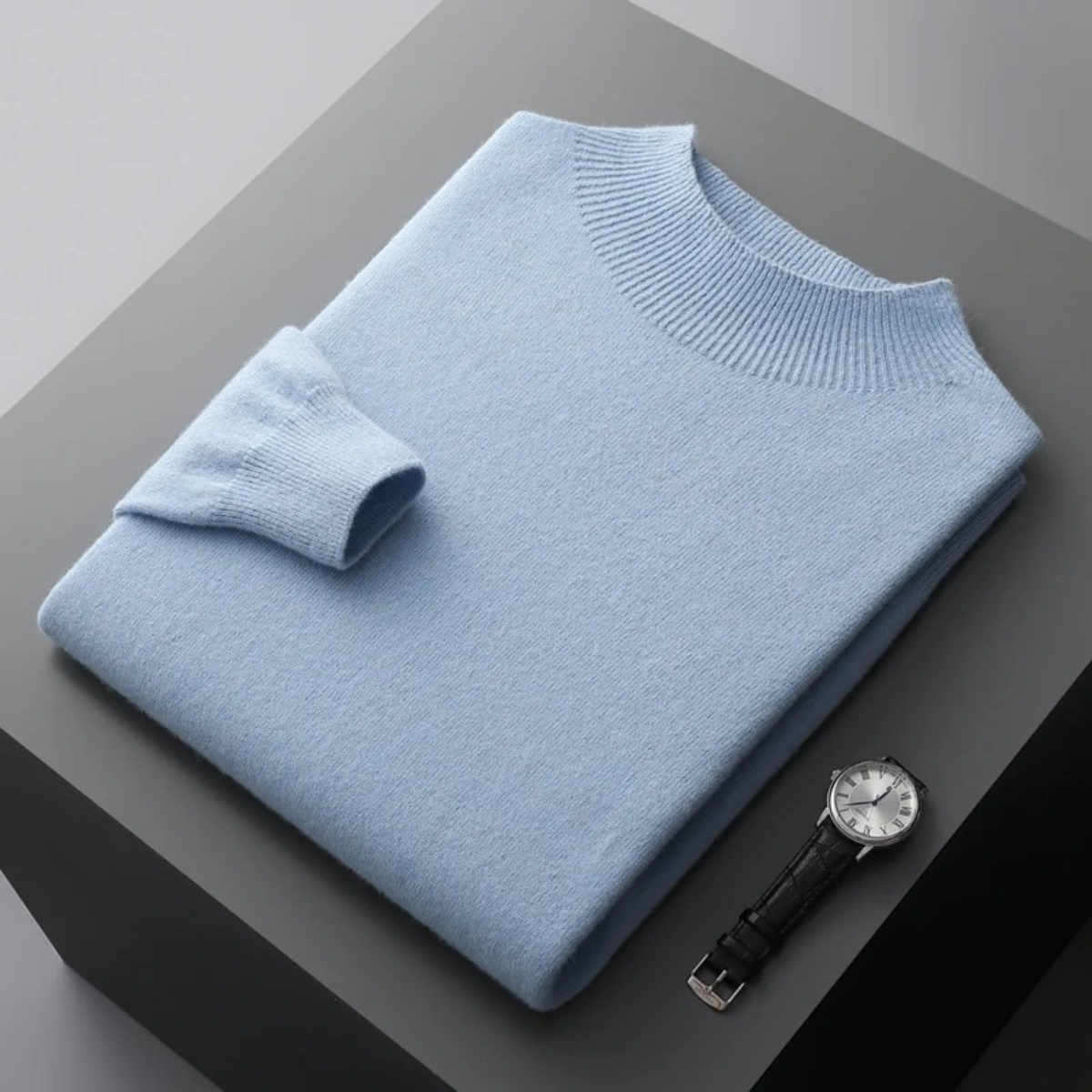 Men's Mock Neck Knit Sweater