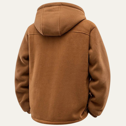 Men's Soft Shell Hooded Jacket Fleece Lined Thick Winter