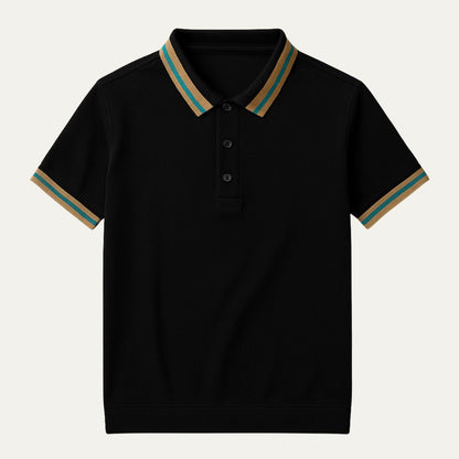 Men's Striped Cotton Polo Shirt