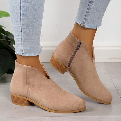 Chic Leopard Ankle Boots for Women with Zip