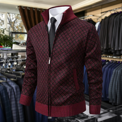 Men's Zip Front Cardigan Stand Collar