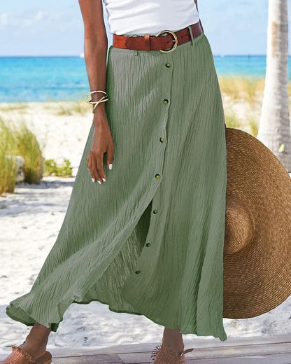 Women's Long Monochrome Skirt All-Day Comfort