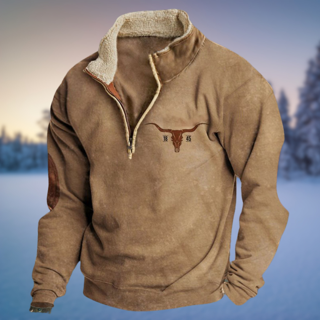 Warm Mens Cozy Western Sweatshirt
