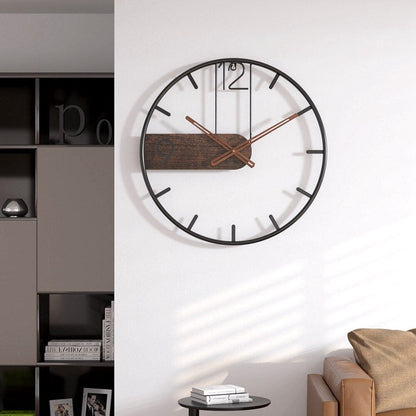 Steel Walnut Modern Wall Clock