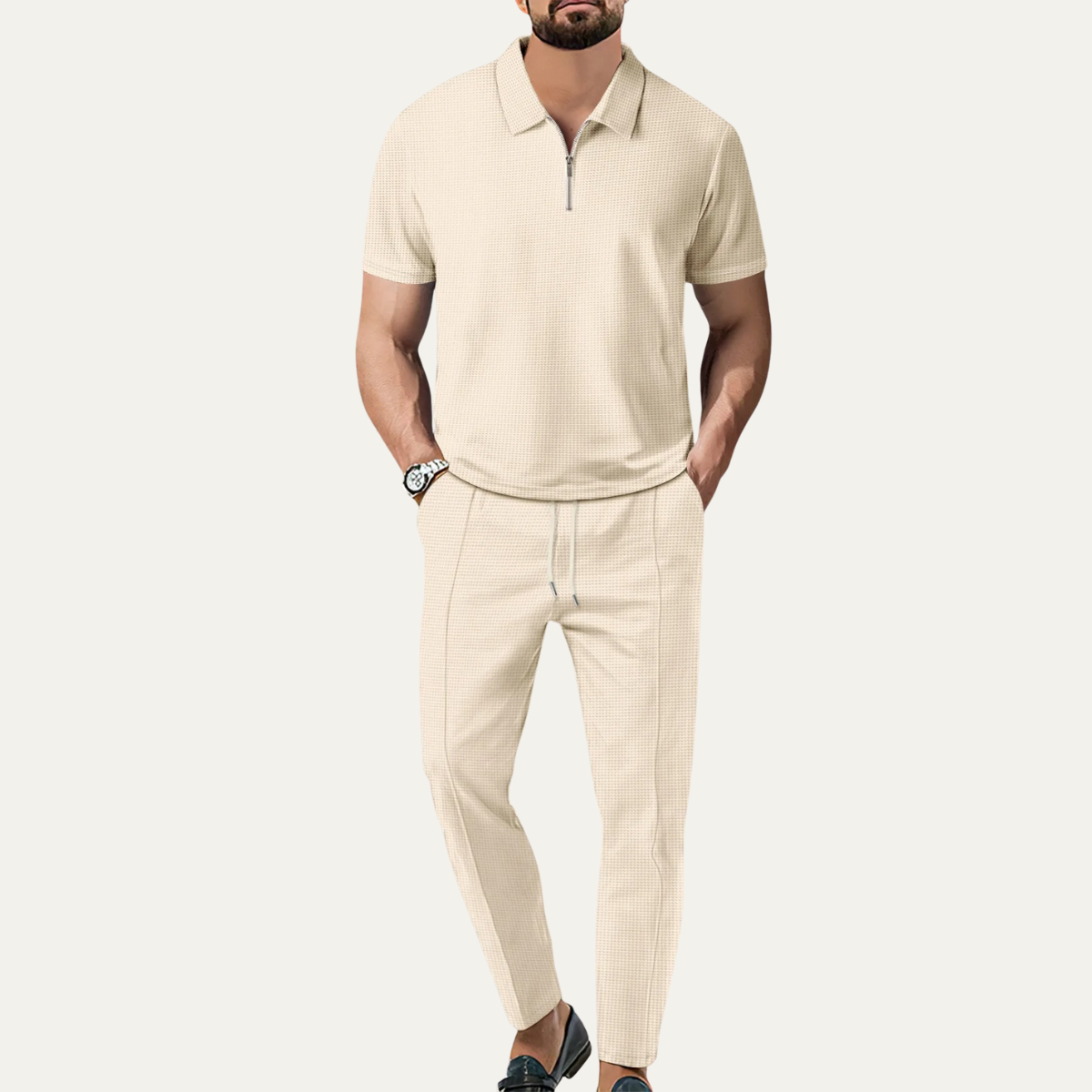 Men's Short Sleeve And Pants Set Relaxed Fit