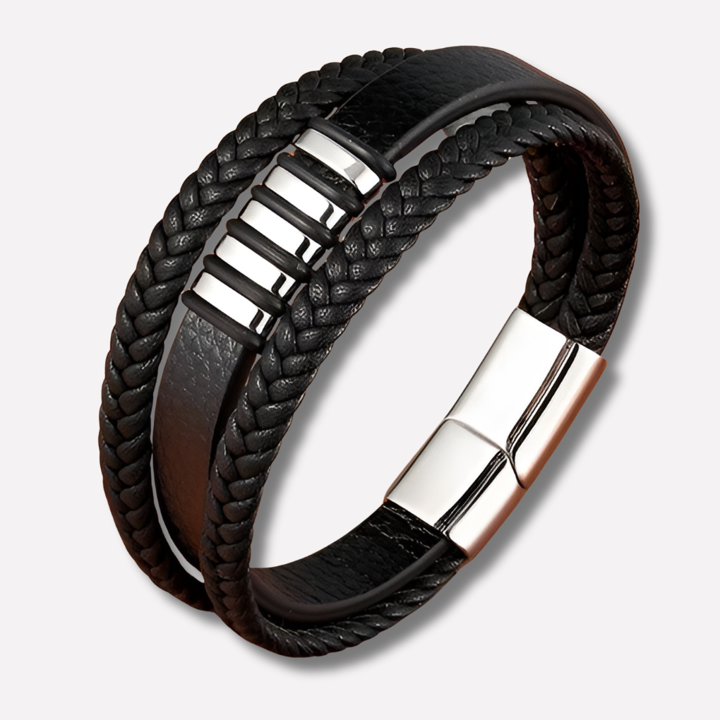 Men's Leather Bracelet Modern Timeless Design