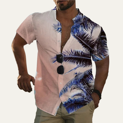 Ridgewind Men's Hawaiian Shirt Coconut Print Tropical