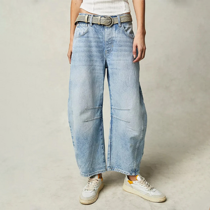 Women's High Waist Relaxed Fit Denim Jeans - VibreMode