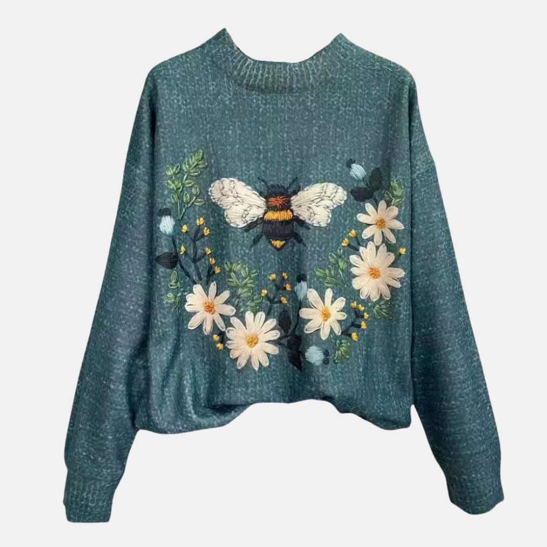 Women's 3D Flower Knit Sweater