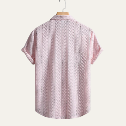 Men's Soft Textured Button Up Shirt