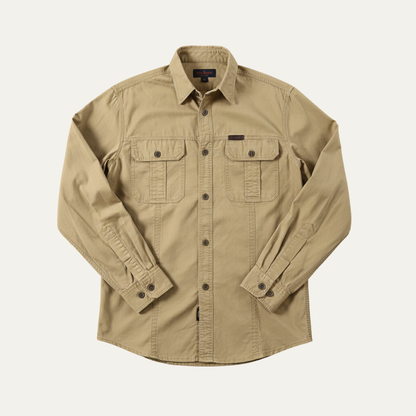Men's Cotton Cargo Shirt Solid Color Multi Pocket