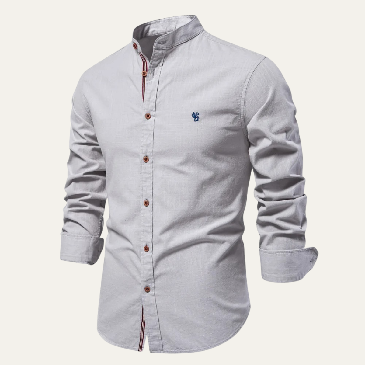 Men's Mandarin Collar Casual Button Shirt
