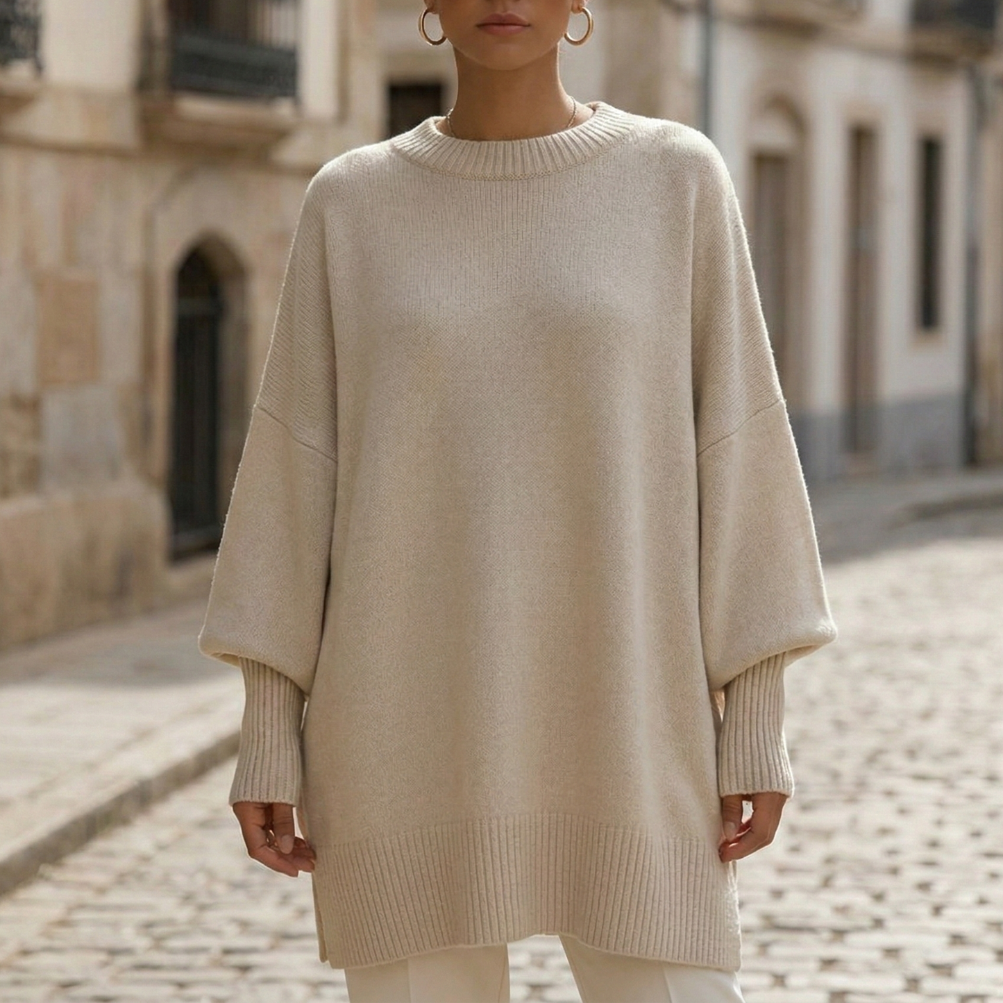 Poncho Sweater Women Oversized Knit Pullover