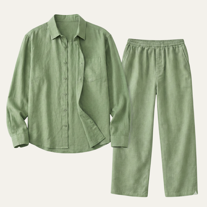 Men's Linen Oversized Shirt And Pants Set