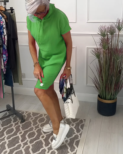 Casual Hooded Sweat Dress