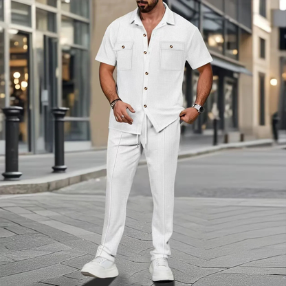 Edgemont Men's Casual Button Up Shirt Pants Set