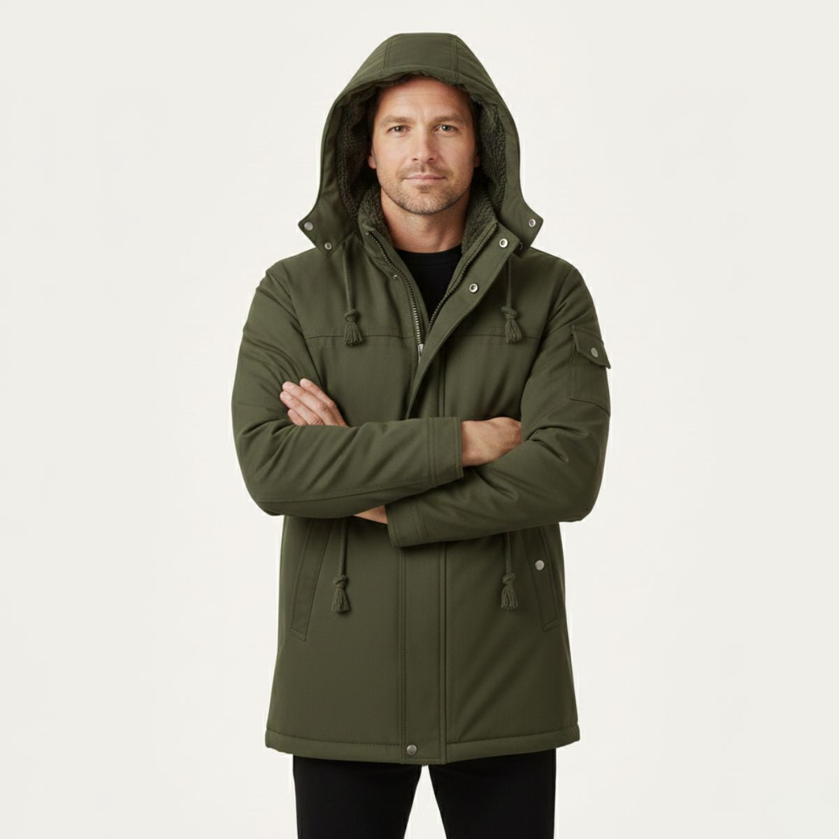 Men's Modern Parka Winter Jacket With Hood